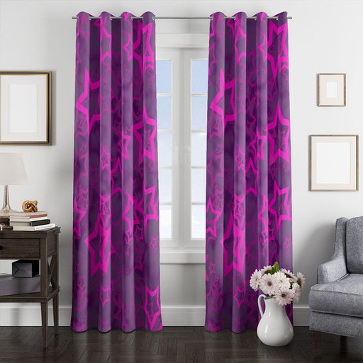 purple stars glowing window Curtain