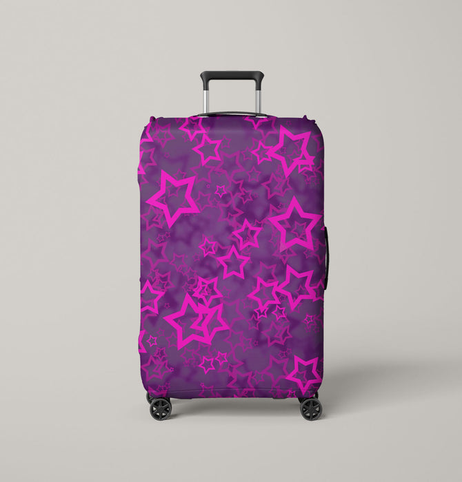 purple stars glowing Luggage Cover | suitcase