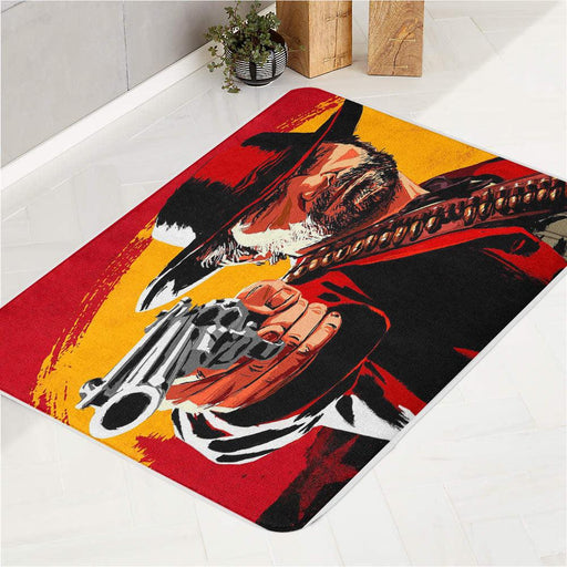 red dead redemption 2 arthur morgan handgun bath rugs