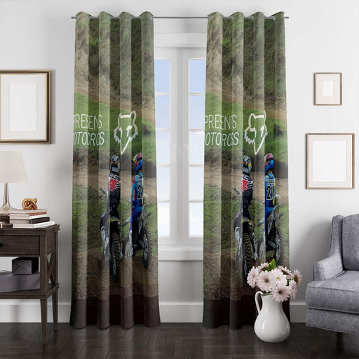 presents motocross window Curtain