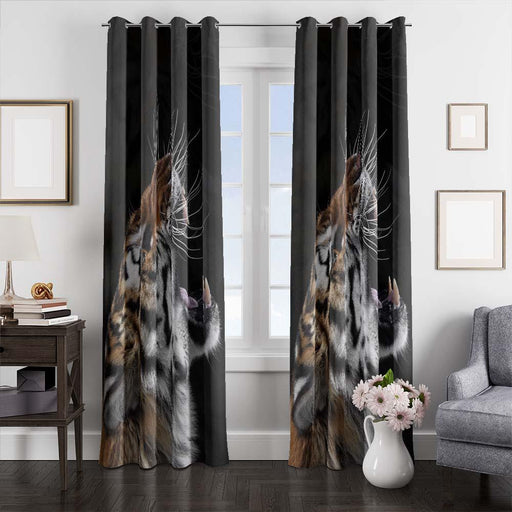 roar tiger window curtains