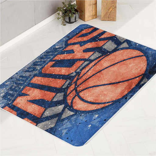 prism orange logo new york knicks bath rugs