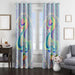 rainbow anime style for hatsune miku window Curtain