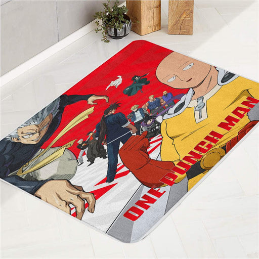 red one punch man character bath rugs