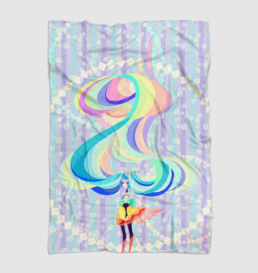 rainbow anime style for hatsune miku Ultra soft fleece blanket