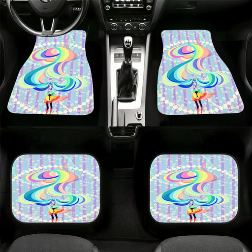 rainbow anime style for hatsune miku Car floor mats Universal fit