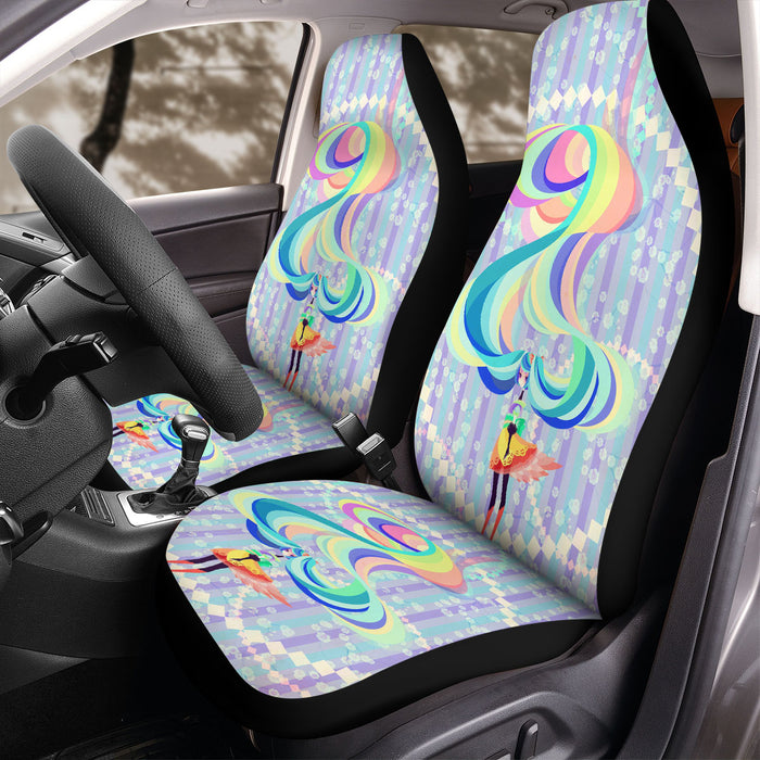 rainbow anime style for hatsune miku Car Seat Covers