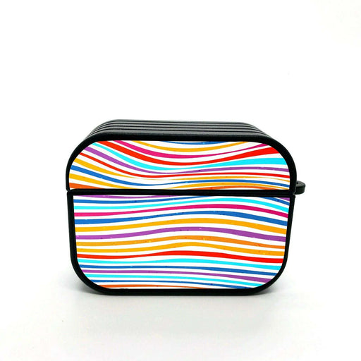 rainbow bold lines wave airpods case