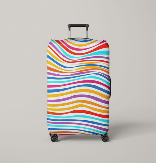 rainbow bold lines wave Luggage Cover | suitcase