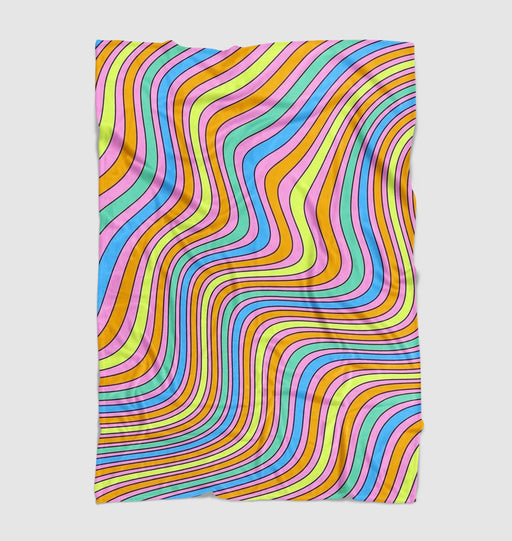 rainbow wave pop color Ultra soft fleece blanket