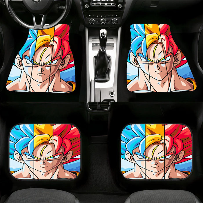 red yellow and blue fusion goku dragon ball Car floor mats Universal fit