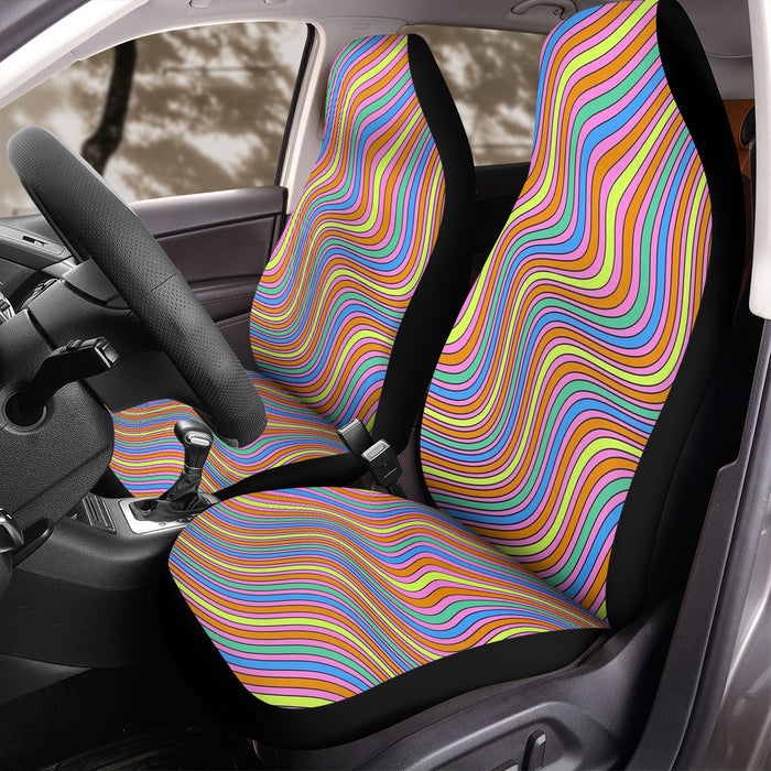 rainbow wave pop color Car Seat Covers