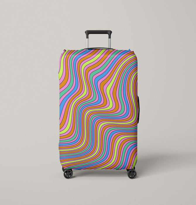 rainbow wave pop color Luggage Cover | suitcase