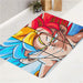 red yellow and blue fusion goku dragon ball bath rugs