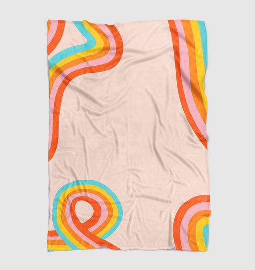 rainbow ways twirl shapes Ultra soft fleece blanket