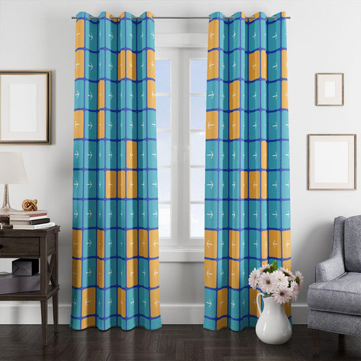 random arrow square pattern window Curtain