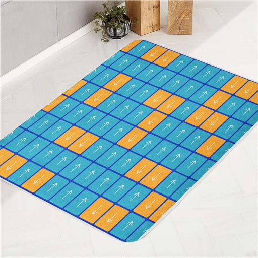 random arrow square pattern bath rugs