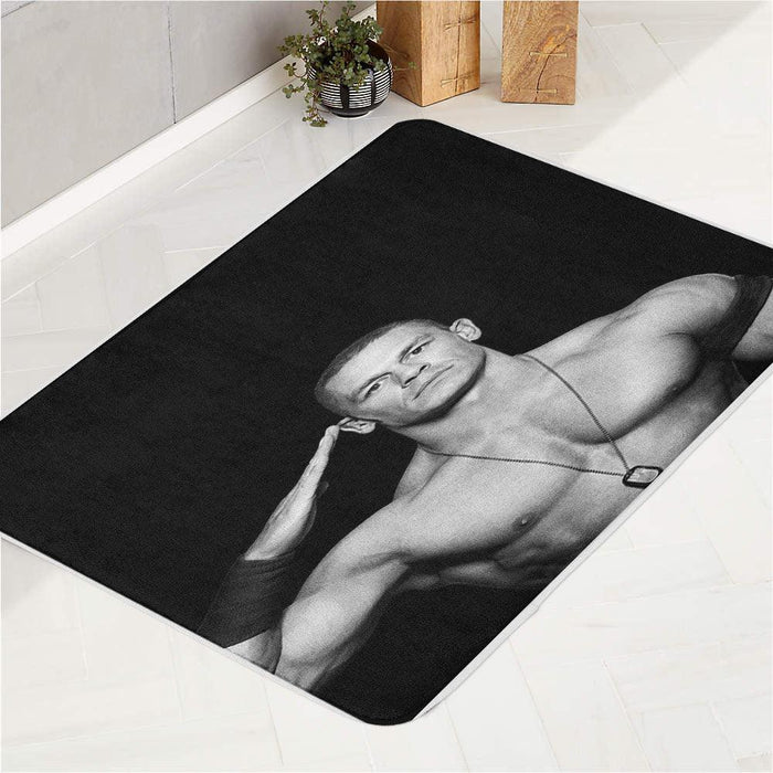 respect john cena as wwe athlete bath rugs