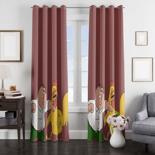 punch the chiken family guy window Curtain