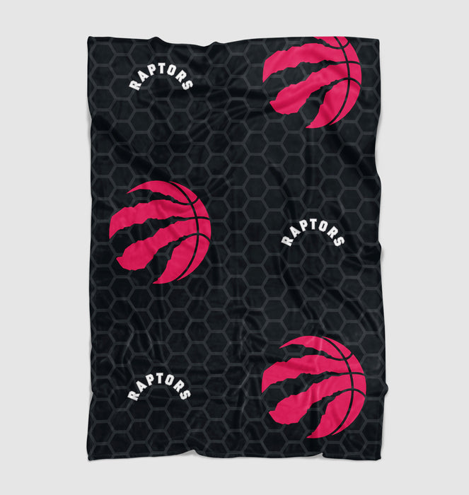 raptors red nba logo hexagon Ultra soft fleece blanket