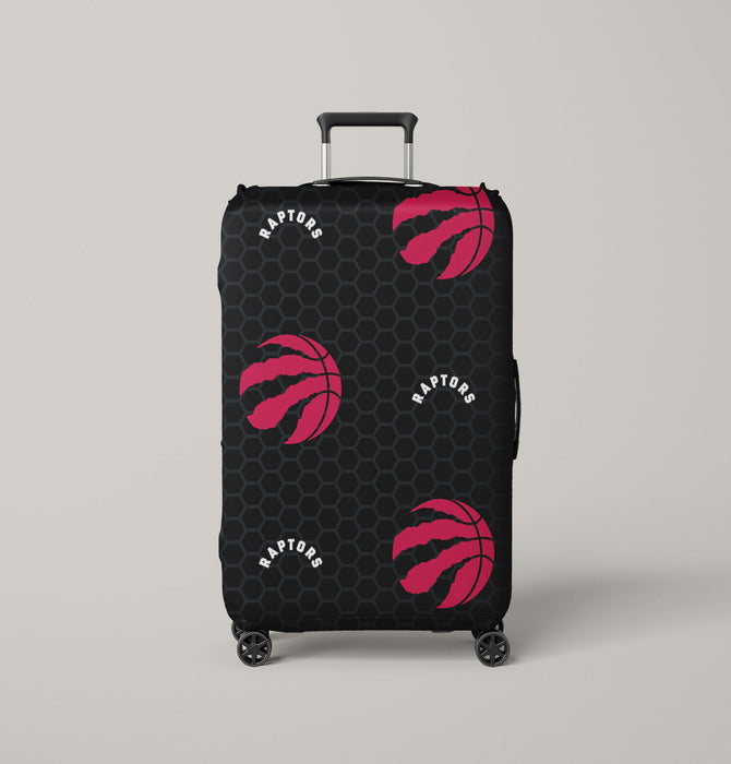 raptors red nba logo hexagon Luggage Cover | suitcase