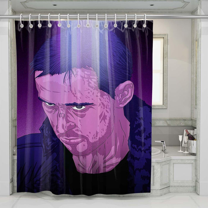 ryan gosling cartoon blade runner 2049 shower curtains