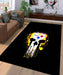 punisher steelers logo yellow Living room carpet rugs