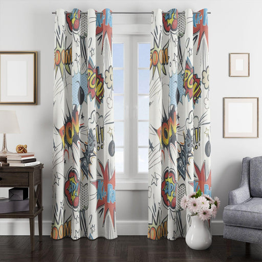 rasch ka pow pattern comic window Curtain