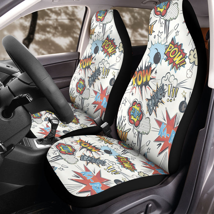 rasch ka pow pattern comic Car Seat Covers