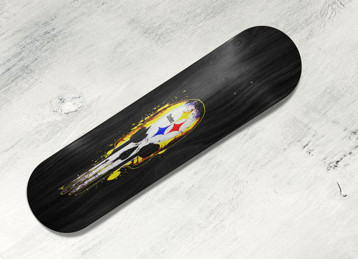 punisher steelers logo yellow Skateboard decks