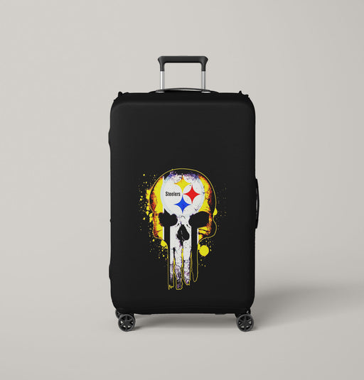 punisher steelers logo yellow Luggage Covers | Suitcase