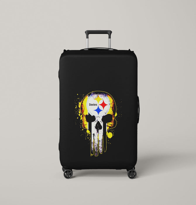 punisher steelers logo yellow Luggage Covers | Suitcase