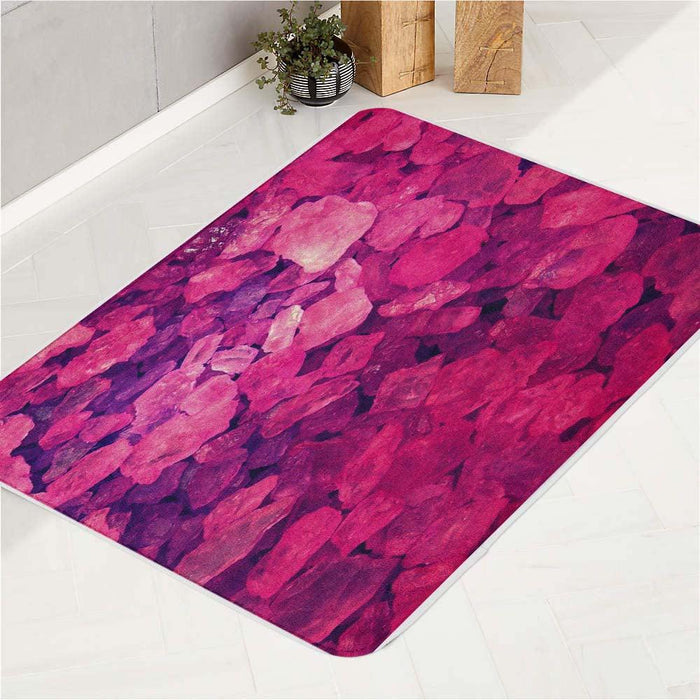 real crystal pink purple bath rugs