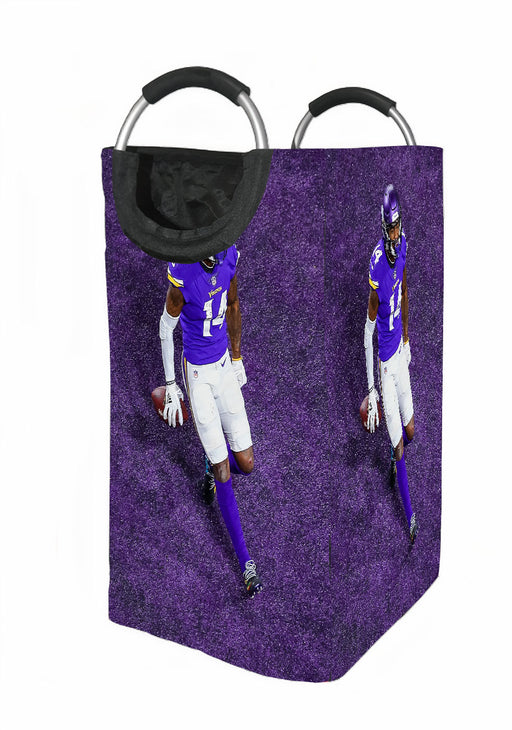 purple minnesota vikings nfl player Laundry Hamper | Laundry Basket