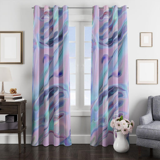 realistic holographc vaporwave cloth window Curtain