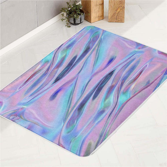 realistic holographc vaporwave cloth bath rugs