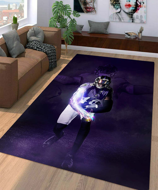 purple tone of nfl Living room carpet rugs