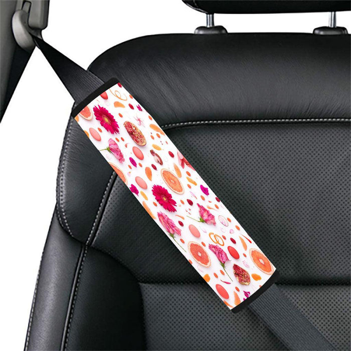 realistic pattern of flower and fruit Car seat belt cover