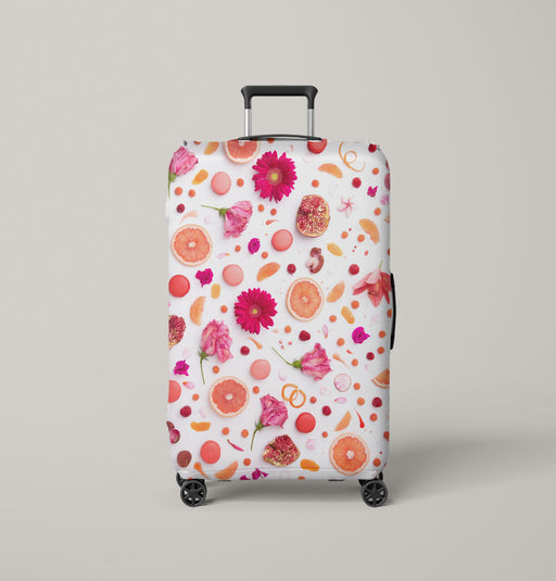 realistic pattern of flower and fruit Luggage Cover | suitcase