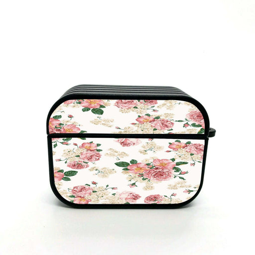 realistic pink flowers art airpods case