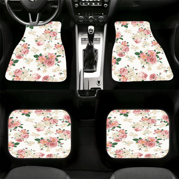 realistic pink flowers art Car floor mats Universal fit