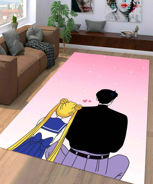 sailor moon in love aesthetic Living room carpet rugs