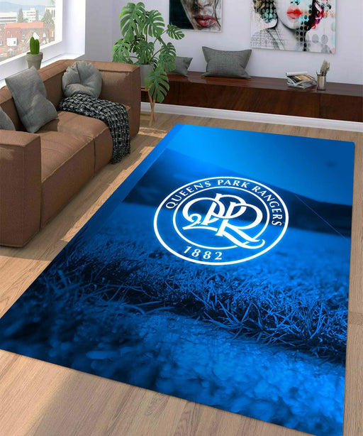 queens park rangers team blue logo Living room carpet rugs