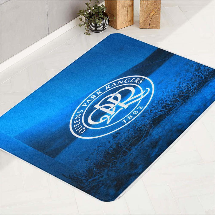 queens park rangers team blue logo bath rugs