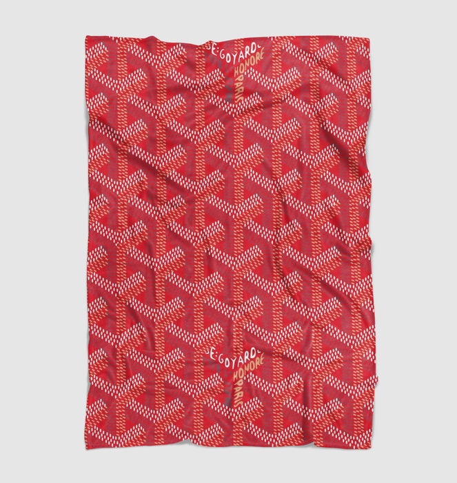 red goyard iconic logo brand Ultra soft fleece blanket