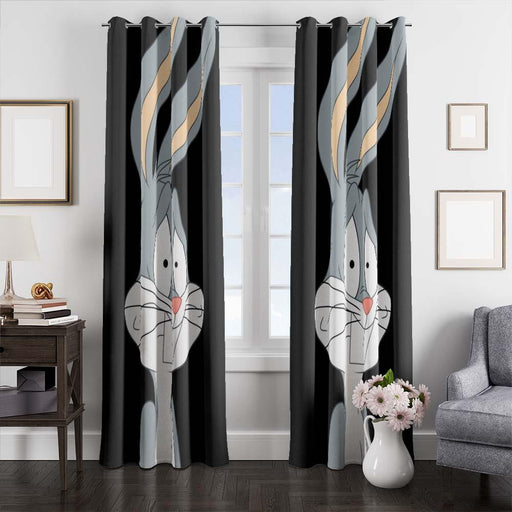 scared bugs bunny window curtains