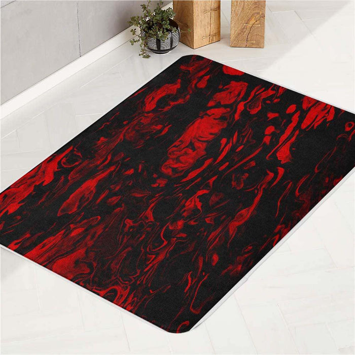 red liquid turbulent displace bath rugs