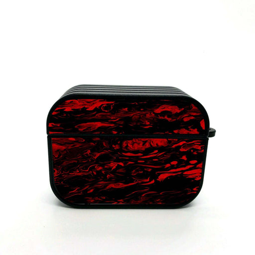 red liquid turbulent displace airpods case