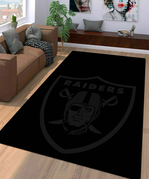 raiders oakland black fading Living room carpet rugs