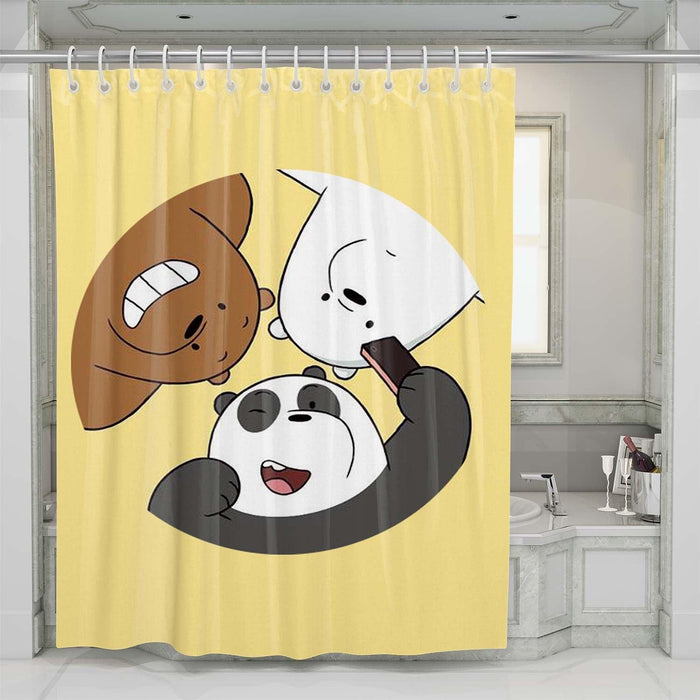 selfie we bare bears shower curtains